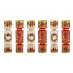 6 crackers couronne nol papillote surprise 20cm rouge bordeaux