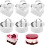 6 emporte - pi�ces ronds acier inox poussoir moule tarte mousse dessert