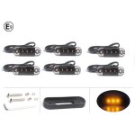 6 feux de gabarit lat�raux 12v 24v led orange / ambre avec joints en caoutchouc camion remorque fourgon ...