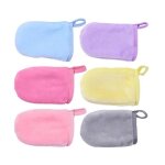 6 gants de douche en microfibre (6 couleurs) taille 9 * 13 cm gants de douche en flanellesuper doux