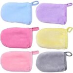 6 gants de douche en microfibre (6 couleurs) taille 9 * 13 cm gants de douche en flanellesuper doux