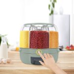 6 in 1 distributeur de c�r�ales 8kg - distributeur de grains rotatif � 360� avec 6 compartiments pour ...