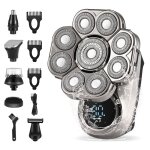 6 in 1 rasoir tete chauve homme 7d tondeuse crane chauve rotative avec �cran lcd rasoir � t�te chauve ...