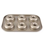 6 moules  donuts en acier au carbone anti - adhrent - plaque de cuisson pour muffins et biscuits - ...