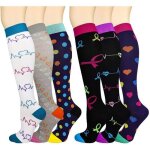 6 paires chaussettes de compression contention pour hommes et femmeschaussettes course protection de ...