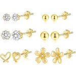 6 pcs boucles doreilles femme acier inoxydable piercing oreille cartilage helixs925 / plaqué or 14 carats ... 6 pcs boucles doreilles femme acier inoxydable piercing oreille cartilage helixs925 / plaqué or 14 carats ...