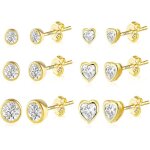 6 pcs boucles doreilles femme acier inoxydable piercing oreille cartilage helixs925 / plaqué or 14 carats ... 6 pcs boucles doreilles femme acier inoxydable piercing oreille cartilage helixs925 / plaqué or 14 carats ...
