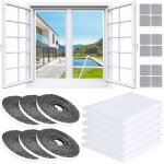 6 pcs moustiquaire fen�tres filet �cran insecte avec ruban adh�sif moustiquaire enroulable recoupable ...