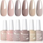 6 pcs lot de vernis gel semi - permanent transparent rose violet brun naturelle tones nude naturel gel ...