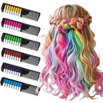 6 peignes craie pour cheveux pour filles enfants kit de maquillage couleurs temporaires lavable pour ...
