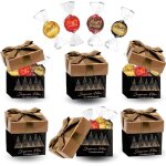 6 petites boites cuivre / noir garnies d un assortiment de 4 chocolats lindor de lindt a offrir  nol ...