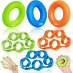 6 pices hand grip musculation en silice - exerciseur de main et doigts - 3 niveaux de rsistance musculation ...