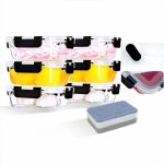 6 pice 370ml lunch box verre boite de conservation alimentaire en verre avec couvercle