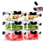 6 pice 950ml boite de conservation bote en verre avec couvercle alimentaire hermtiques