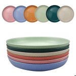 6 pi�ces assiette plastique assiette plastique reutilisable assiettes incassables assiette creuse pour ...