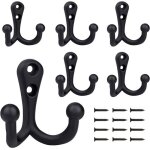 6 pices crochet de manteau rtro double mtal crochets noir rtro patre porte manteau pour porte manteau ...