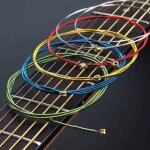 6 pices / ensemble de cordes de guitare colores arc - en - ciel pour guitare folk acoustique guitare ...