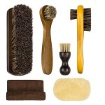 6 pi�ces kit brosses � chaussures brosses applicatrices pour cirage gant de cirage kit nettoyage chaussure ...