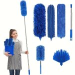 6 pièces plumeau telescopique 24m tete de loup telescopique poussiere plumeau lavable microfibre avec ... 6 pièces plumeau telescopique 24m tete de loup telescopique poussiere plumeau lavable microfibre avec ...