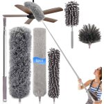 6 pi�ces plumeau t�lescopique - t�te de loup 30 - 254cm - microfibre lavable - avec t�te nettoyage diff�rentes ...