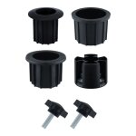 Kit 6 pi�ces accessoires pied de parasol - 3 bagues (� int. 19 / 15 / 13) + 2 vis serrage �toile + tube ...