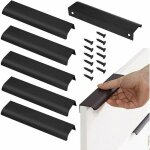 6 poignes de meuble poigne de porte noire mate dissimule de 128 mm poigne en profil daluminium poigne ...
