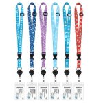 6 porte badge tour de cou rtractable avec et lanire tour de couporte - carte didentit vertical