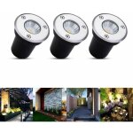 6 spots encastrables sol led 3w ext�rieur 12 - 24v dc inoxydable rond blanc chaud lampadaire ext�rieur ...