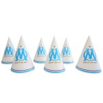 6 x chapeau de f�te imprim� om - collection officielle olympique de marseille?