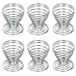 6 x coquetiers � ressort spiral� en fil dacier bross�