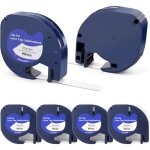 6 x ruban compatible pour recharge dymo etiqueteuse pour recharge dymo letratag ruban 12mmx 4 m etiquetteuse ...