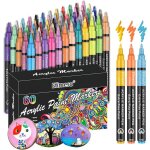 60 couleurs feutre acrylique permanent marqueur acrylique pour peinture rupestre pierre cramiquemtal ...