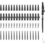 60 pcs clip plomb carpe avec clips en manchons anti - enchev�trement queue en caoutchouc et �merillons ...