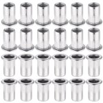 60 pices 304 ecrou a sertir m8 en acier inoxydable tte plate ecrou aveugle rivet filet ecrou a rivet ...