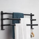 60cm porte serviette murale salle de bain porte serviette sur pied accessoire sans percages noir