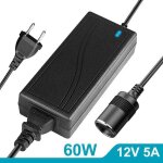 60w adaptateur allume cigare secteur - transformateur 220v allume cigare voiture 12v 5a convertisseur ...