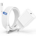 60w chargeur rapide avec cble de 2 m adaptateur secteur type c pour iphone 16 pro / 16 pro max / 16 ...