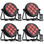 60w uking lumire de scne - 9 led rvb + blanc jeux de lumire dj - pack de 4