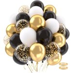 62 ballon noir or anniversaire helium ballon noir et dor confettis paillette or ballon anniversaire ...