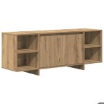 624058& table de t�l�vision / multim�dia - meuble tv - ch�ne artisanal 130x35x50 cm - bois - panneaux ...