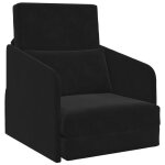 647104& canap - lit au sol 2 - en - 1lit banquetteconvertible noir 65x80x83 cm velours