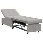 676076& canap� - lit 3 en 1lit banquetteconvertible au design d�pliable en tissu gris clair
