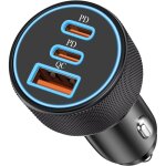 67w allume cigare chargeur usb c 3 - port adaptateur chargeur voiture usb - c et usb - a pd / qc prise ...
