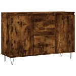 685915& bahut de rangement pour sjour - buffet chne fum 104x35x70 cm - bois - panneaux de particules ...