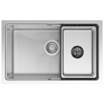 vier de cuisine - auralum max - 68x43cm - inox 304 - 1 bac - design antibactrien