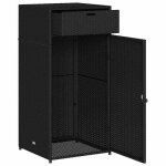 691680& armoire de rangement de jardin - banc de rangement noir 55x55x111 cm rsine tresse