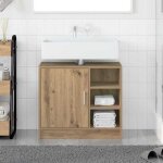 696206& meuble sous vier - haut de gamme - chne cabinet de lavabo avec stockage chne artisanal 63x29x55 ...