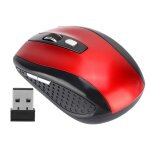6d ultra - mince 2. 4g 1200dpi usb souris sans fil de positionnement optique pour ordinateur rouge