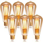 6pcs ampoule  filament led e27 st64 6w 2200k blanc chaud ampoules rtro edison vintage antique lampe ...