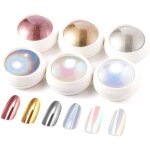 6pcs chrome ongle super miroirpoudre holographique m�tal pour vernis geleffet dor�e iris�e aurore nacr�e ...